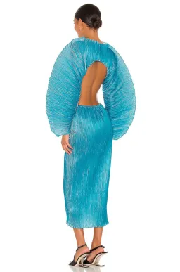 Cult Gaia Akilah Midi Cyan Dress Blue Size S for rent on The Volte - image 2
