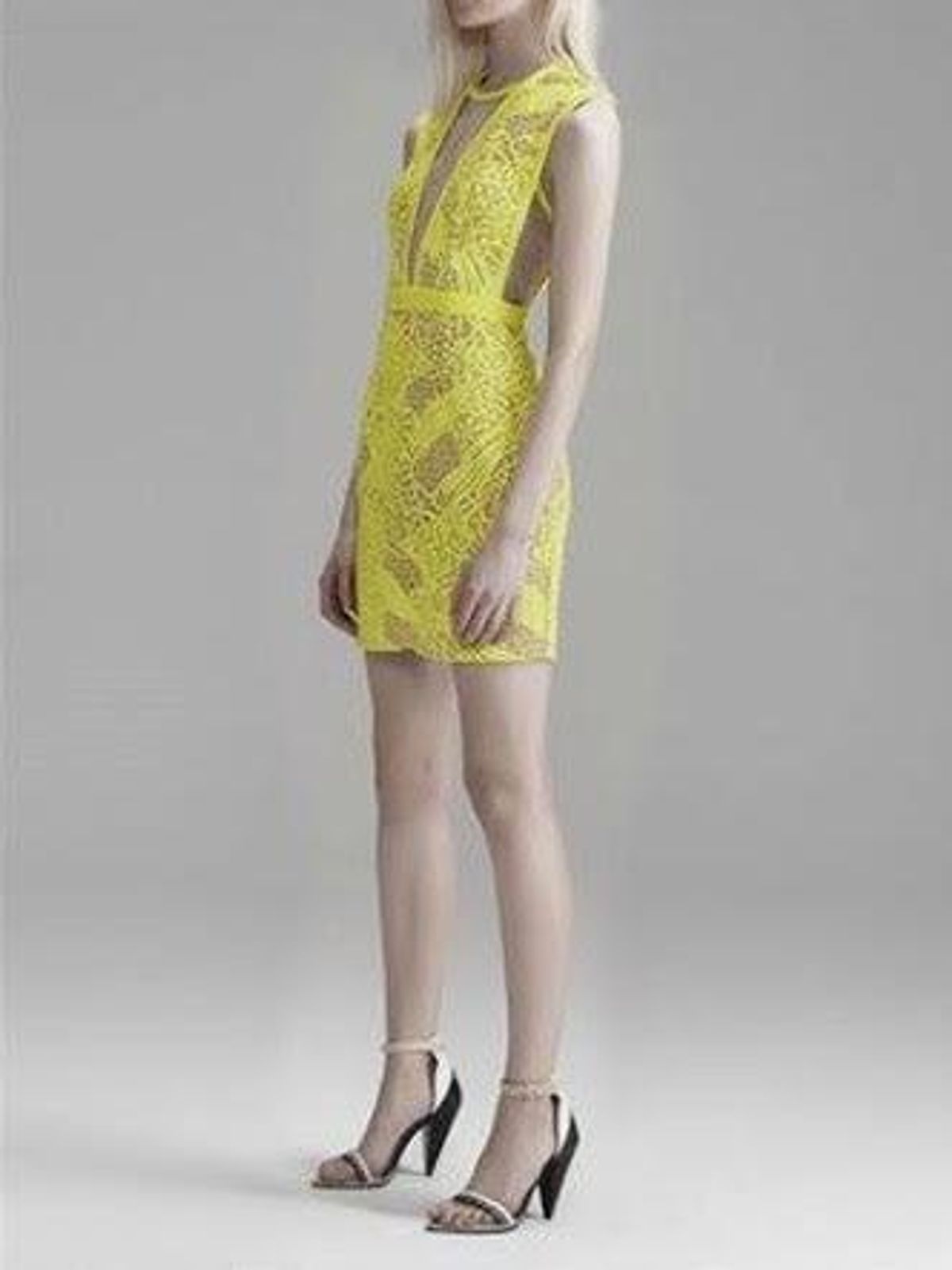 Manning Cartell Gallery Views Lace Mini Dress Yellow Size 6 - Image 3