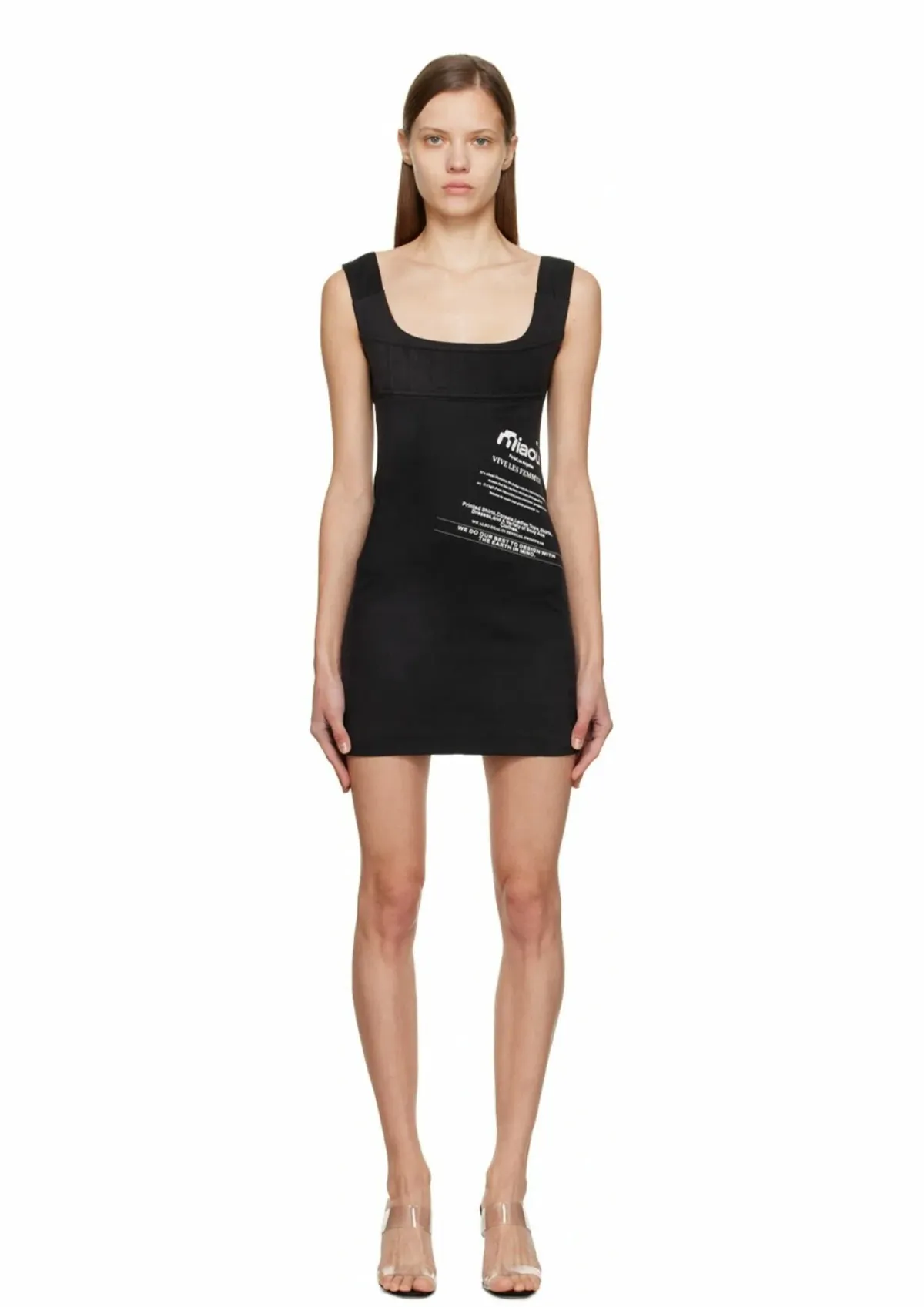 Miaou Missed Connections Dress Black Print Size 8 - Image 1