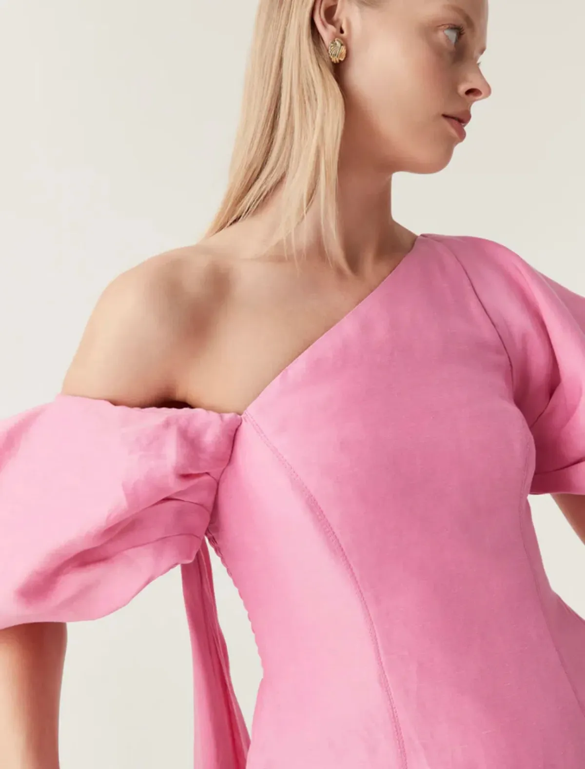 Aje Arista Tulip Sleeve Midi Dress Pink Size 8 - Image 2
