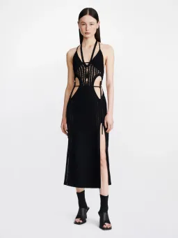 Dion Lee Crochet Tie Butterfly Dress Black Size S/AU 8 for rent on The Volte - image 1