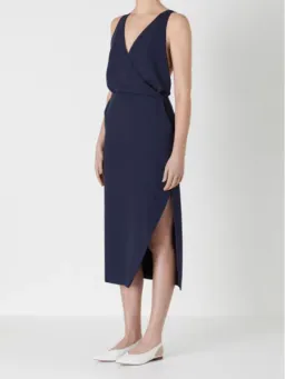 Viktoria & Woods Providence Cross Back Midi Dress Navy Size 2 / AU 10 for rent on The Volte - image 1