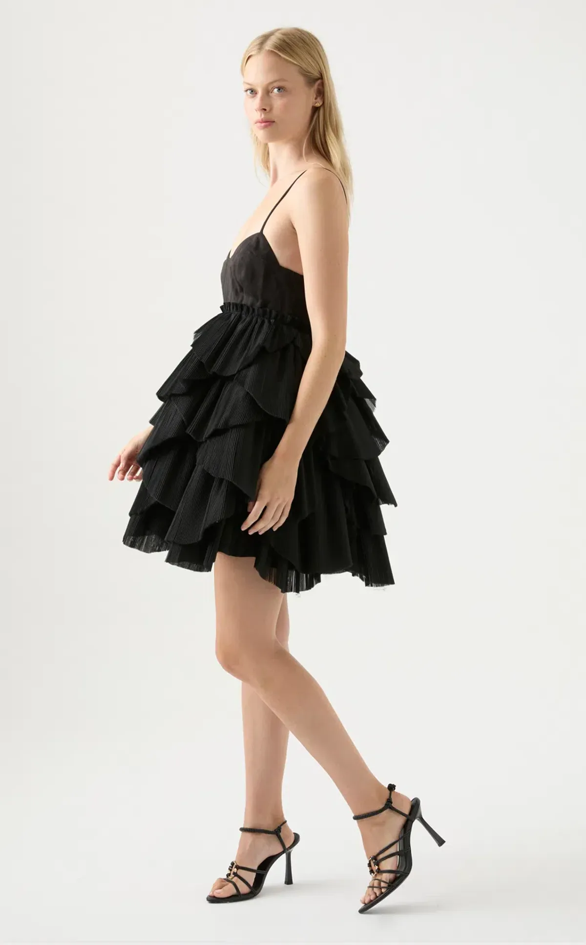 Aje Elise Pleat Mini Dress in Black Size 10 AU / 6 US - Image 3