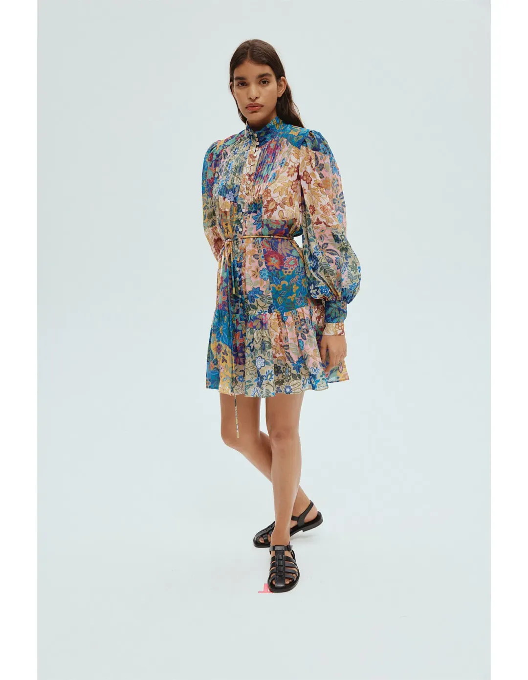 Alemais Bella Patchwork Mini Dress Floral Size 10 for rent on The Volte - main image