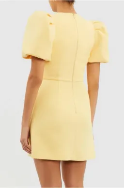 Rebecca Vallance Chloe Bow Mini Dress Yellow Size 10 for rent on The Volte - image 3