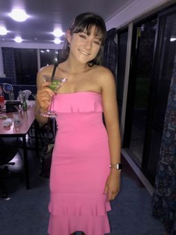 Kookai Miami Frill Dress Pink Size 1 for rent on The Volte - image 1