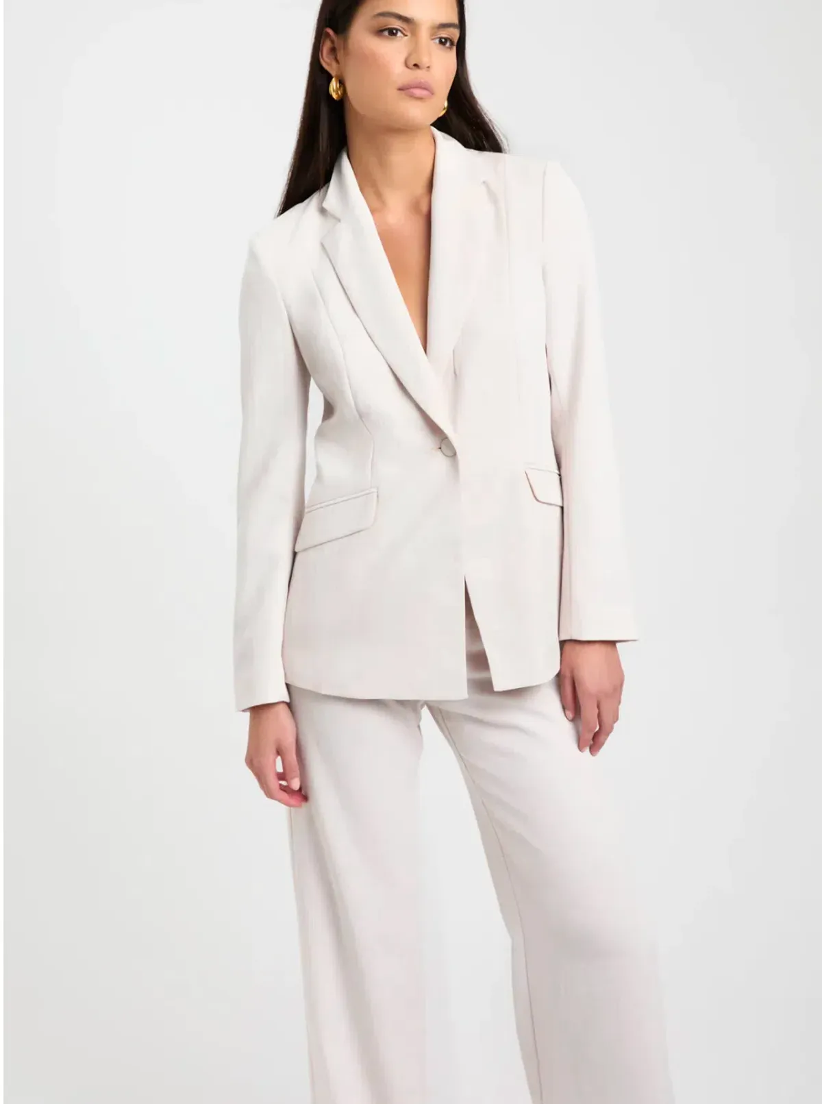 Kookai Ariel Tuxedo Blazer White Sand Size 36 / AU 8 - Image 2
