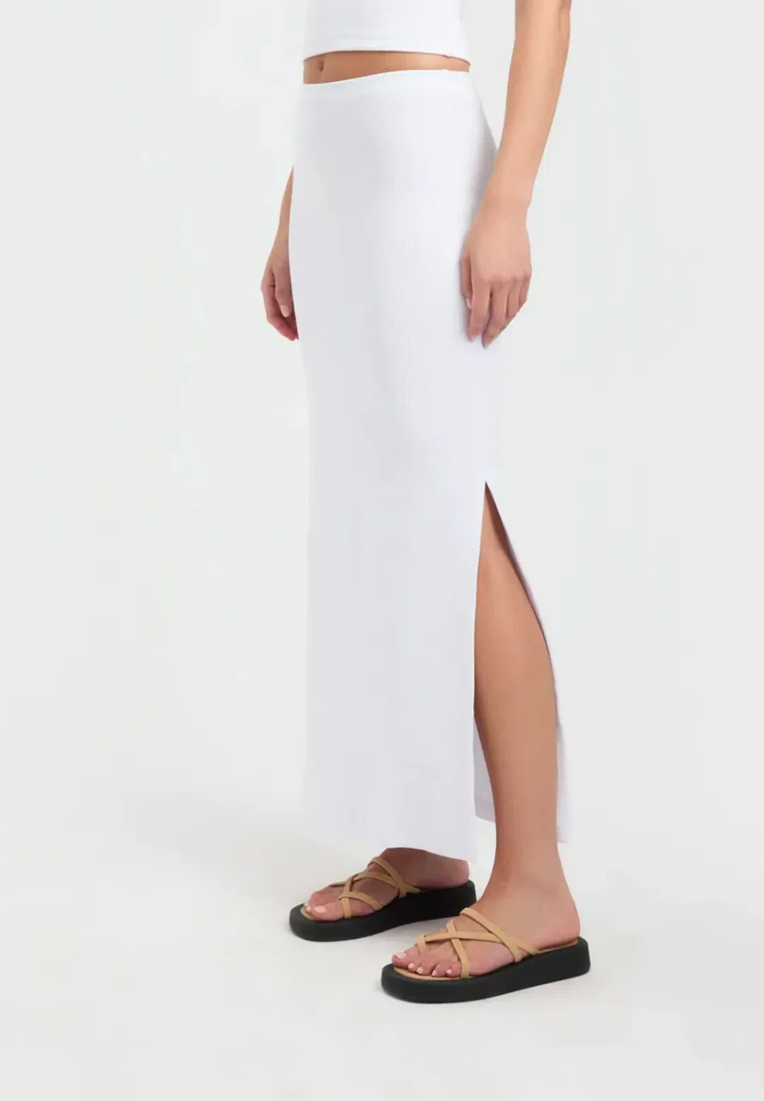 Kookai Bodhi Low Rise Maxi Skirt White Size 34 / AU 6 for rent on The Volte - main image
