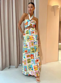 By Nicola Sea Change Top and Maxi Skirt Set In Summer Vacation Size 6 for rent on The Volte - image 1