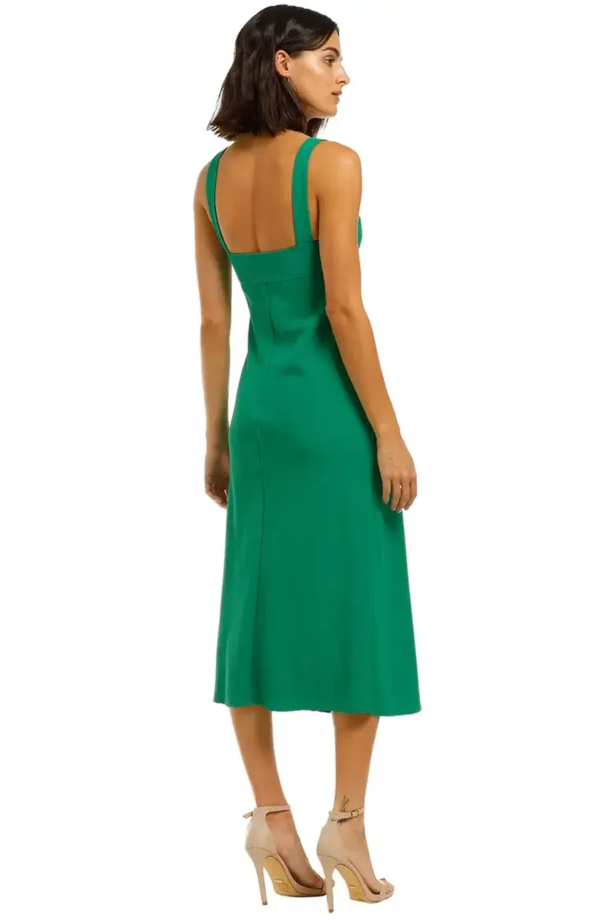 By Johnny Tayla Bias Midi Dress in Jungle Green Size 12 - Image 3