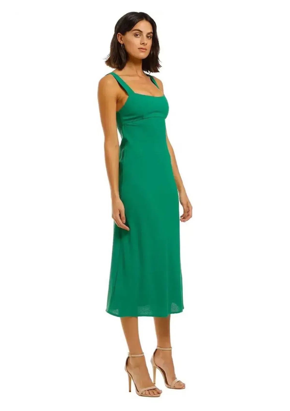 By Johnny Tayla Bias Midi Dress in Jungle Green Size 14 - Image 1