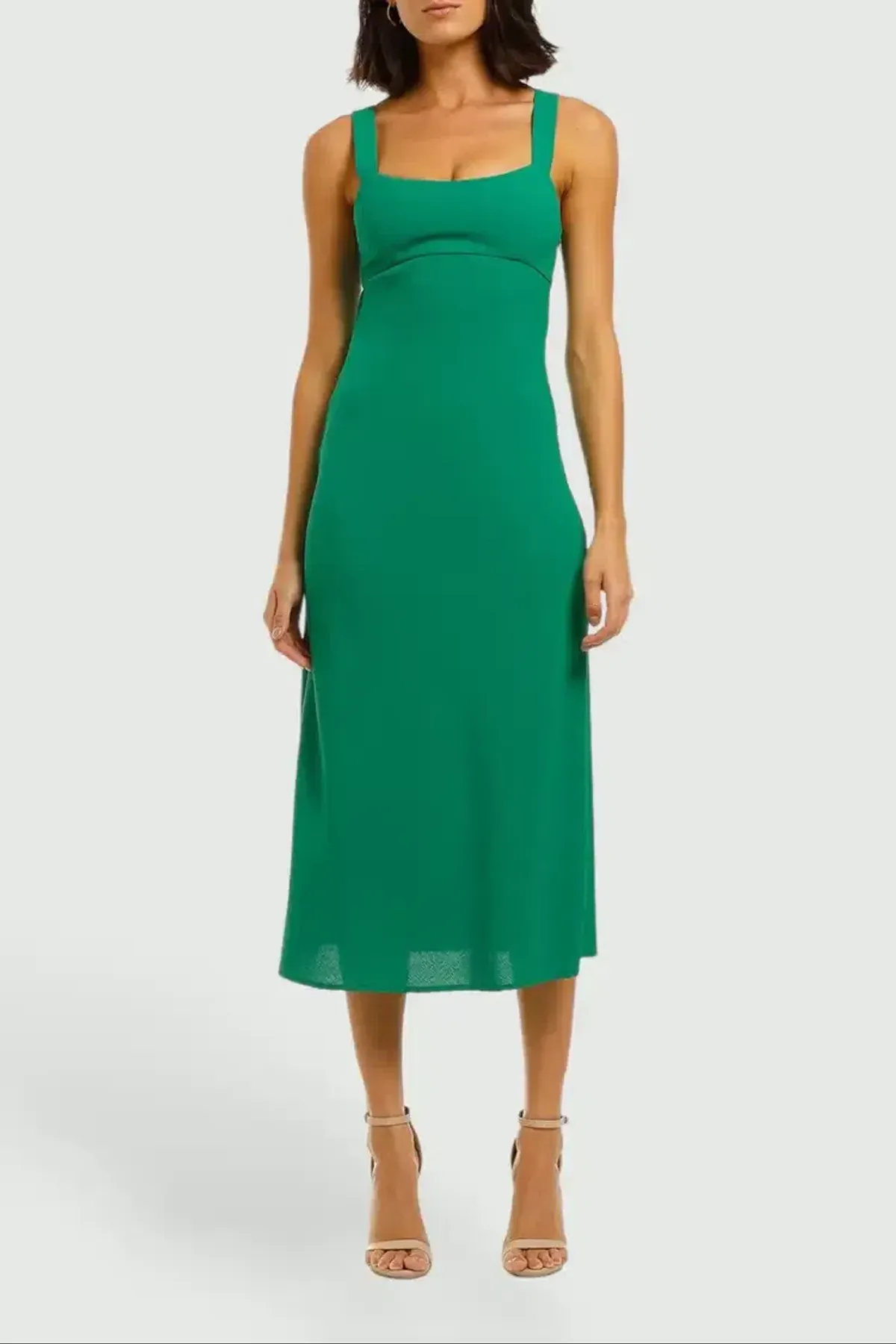By Johnny Tayla Bias Midi Dress in Jungle Green Size 14 - Image 2