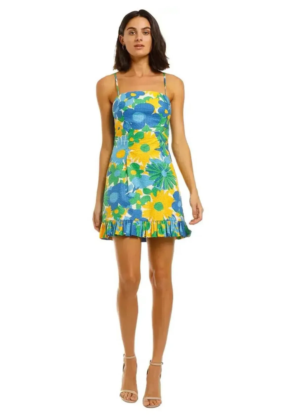 By Johnny Sunday Frill Mini Dress Floral Size 8 - Image 1