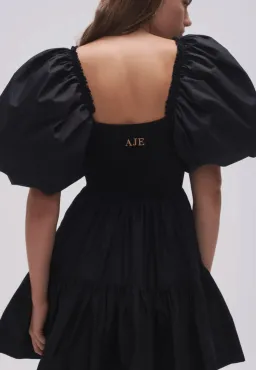 Aje Casa Puff Sleeve Mini Dress Black Size 12 for rent on The Volte - image 3