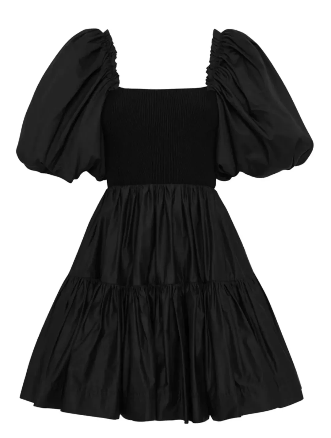 Aje Casa Puff Sleeve Mini Dress Black Size 12 for rent on The Volte - main image