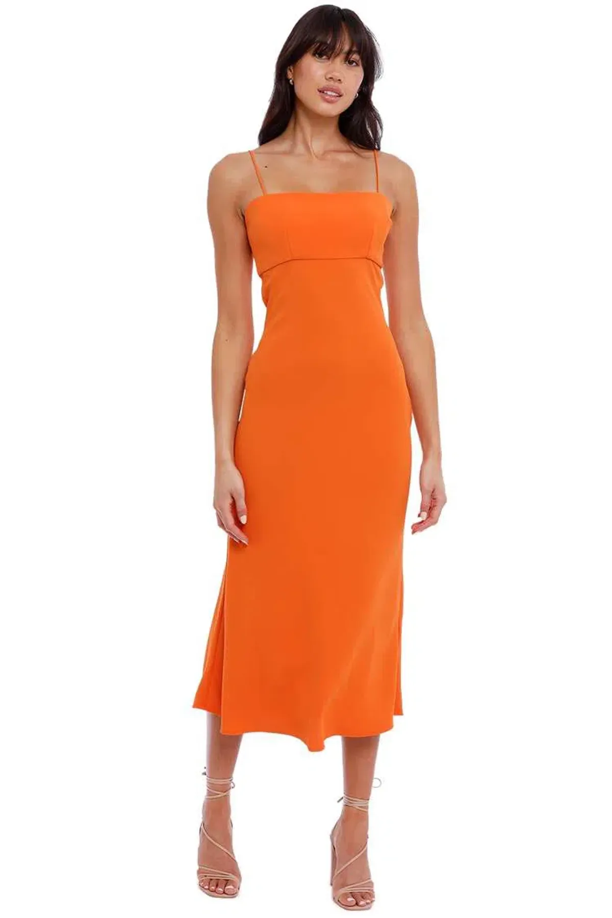 By Johnny Nicole Bias Dress Orange Size 14 - Image 1