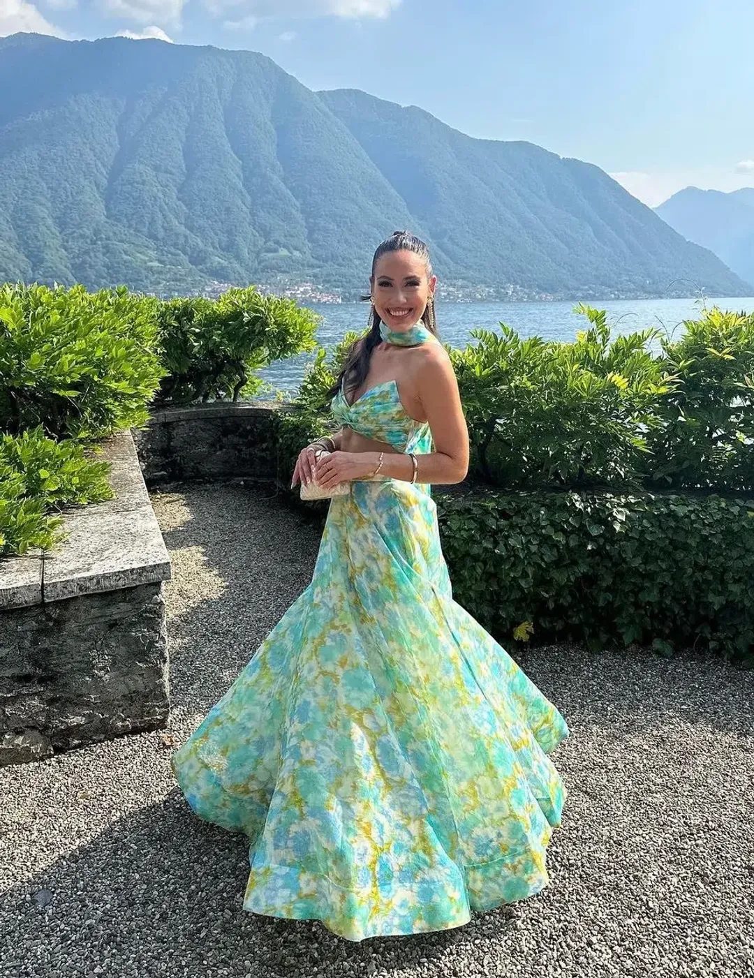 Zimmermann High Tide Crop Bodice And Ikat Maxi Skirt Set Floral Size 0/Au 8 for rent on The Volte - main image
