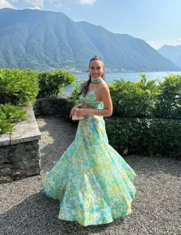 Zimmermann High Tide Crop Bodice And Ikat Maxi Skirt Set Floral Size 0/Au 8 for rent on The Volte - image 2