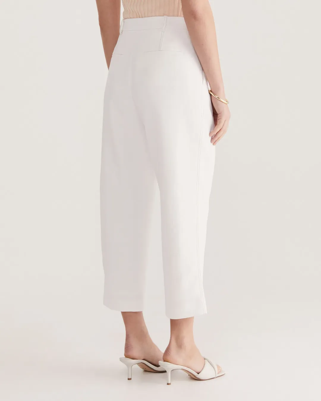 Saba Women's Dharma Tuck Front Culotte in Alabaster White Size AU 12 for rent on The Volte - main image