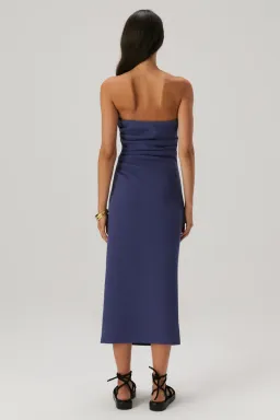 MISHA Calandra Strapless Midi Dress Denim Blue Size 12/L for rent on The Volte - image 2
