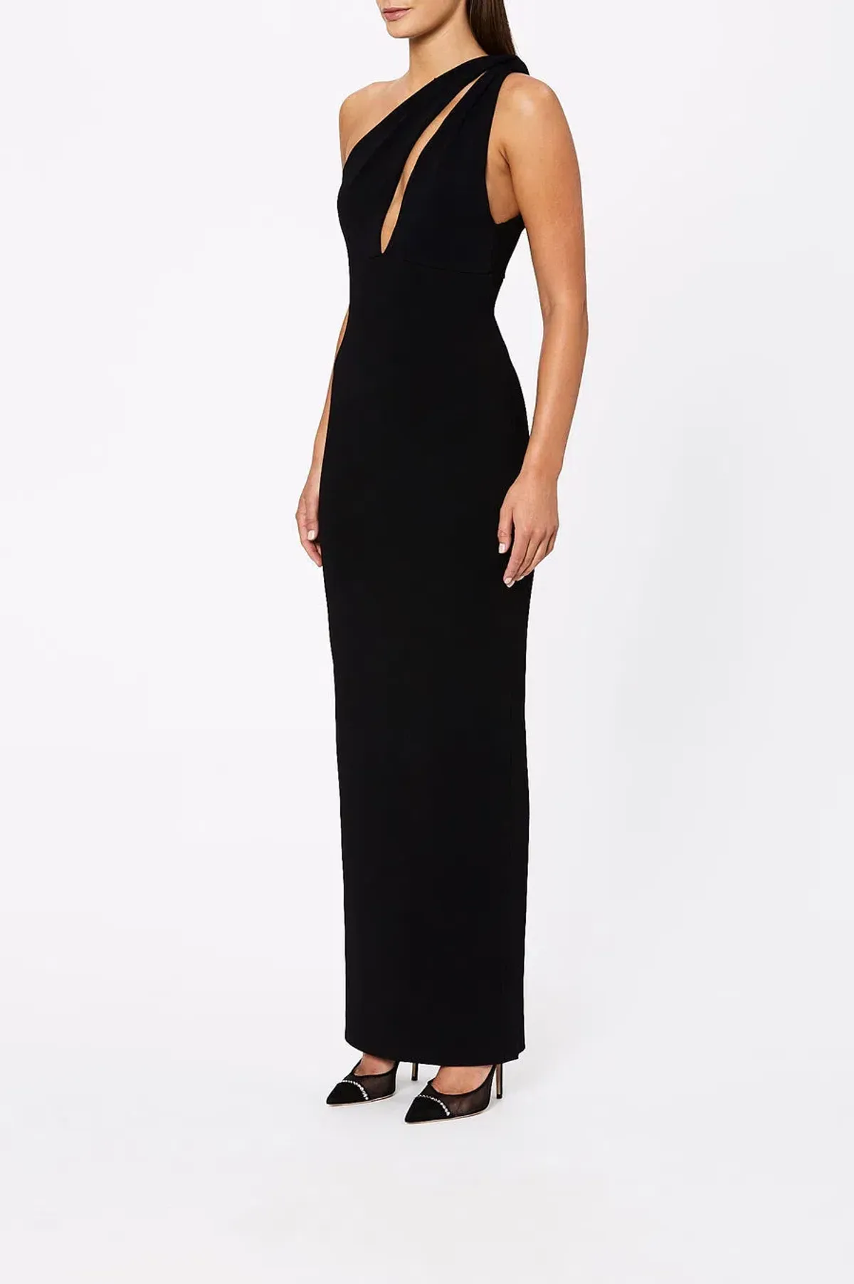 Scanlan Theodore Crepe Knit Turban Twist Dress Black Size M / Au 10 - Image 2