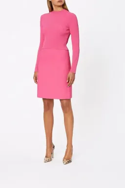Scanlan Theodore Crepe Knit Tailored Skirt Fuchsia Pink Size S/AU 8 for rent on The Volte - image 1