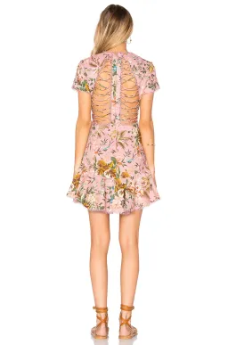 Zimmermann Tropicale Lattice Mini Dress Pink Floral Size 6 for rent on The Volte - image 2