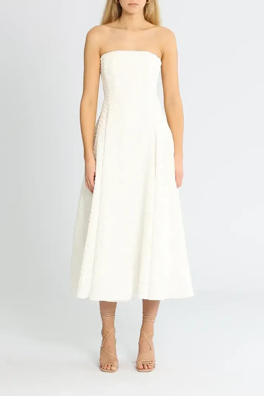 By Johnny Carrie Strapless Dress in White Size 8 for rent on The Volte - main image