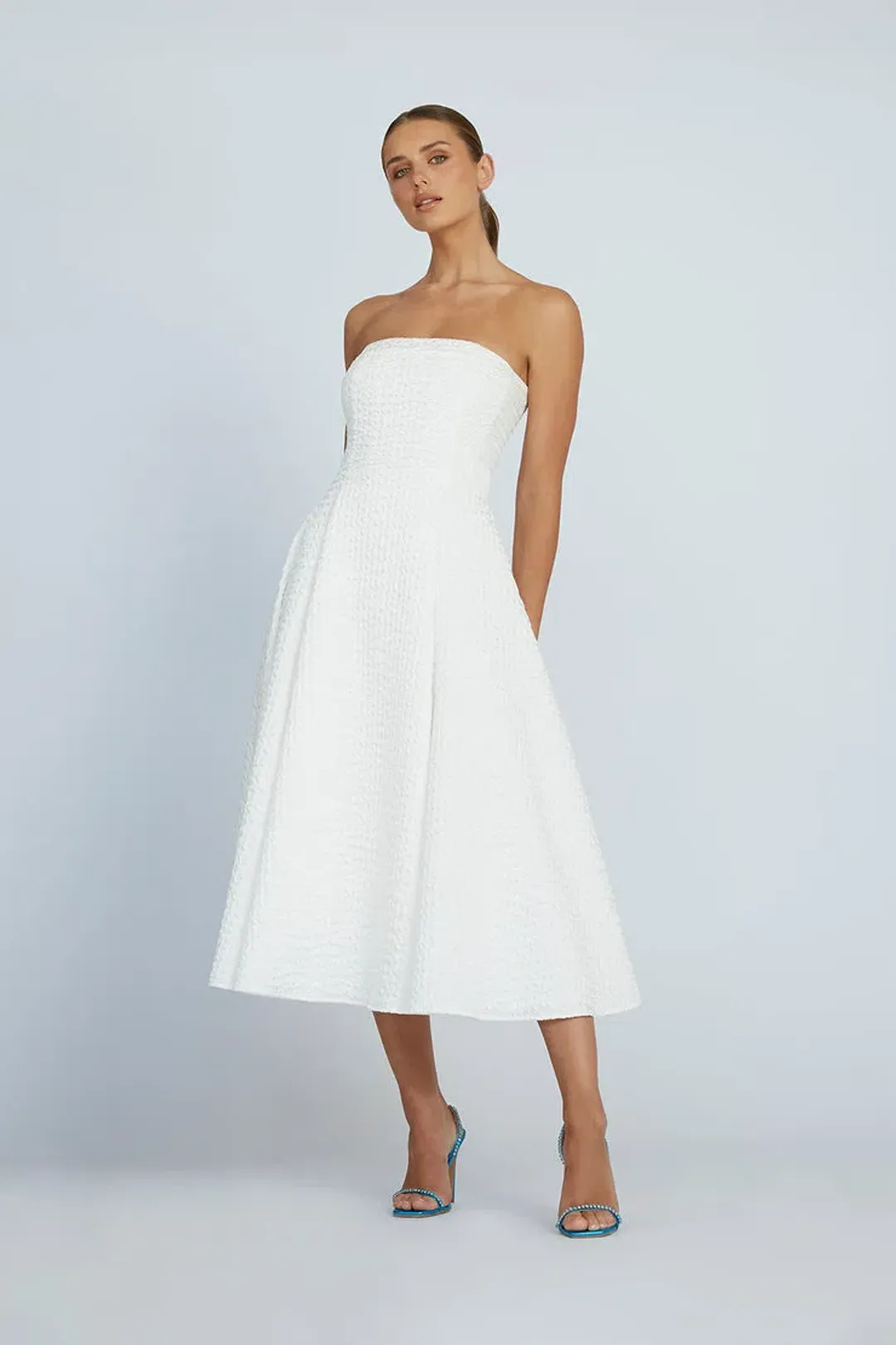 By Johnny Carrie Strapless Dress in White Size 8 for rent on The Volte - main image