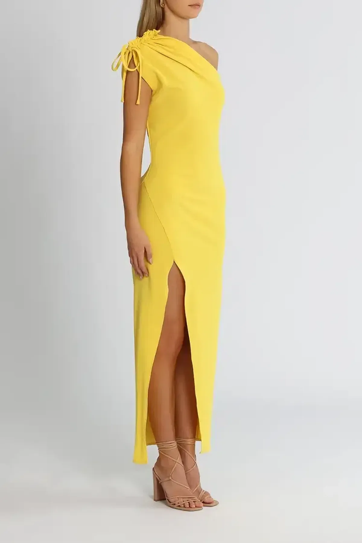 By Johnny Jasmine One Shoulder Dress in Yellow Size 10 - Image 2