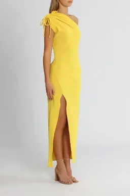 By Johnny Jasmine One Shoulder Dress in Yellow Size 8 for rent on The Volte - image 2