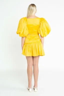 Aje Chateau Mini Dress Yellow Size 8 for rent on The Volte - image 2