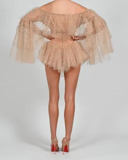 The Dolls House Madonna Top in Gold Polka Print Size XS / Au 4 for rent on The Volte - image 3