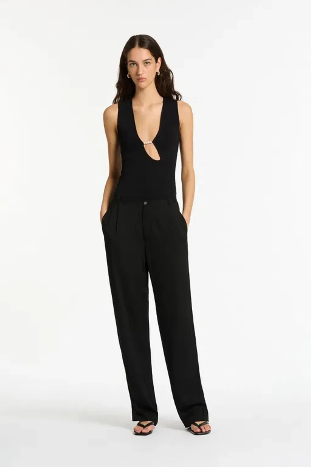 Sir The Label Kinetic Beaded Tank Black Size 6 for rent on The Volte - main image