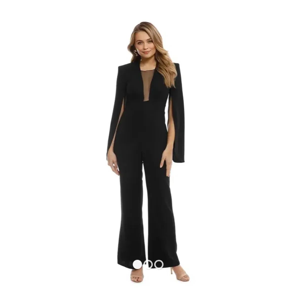 Carla Zampatti Navy Crepe Titania Jumpsuit Size 10 for rent on The Volte - main image