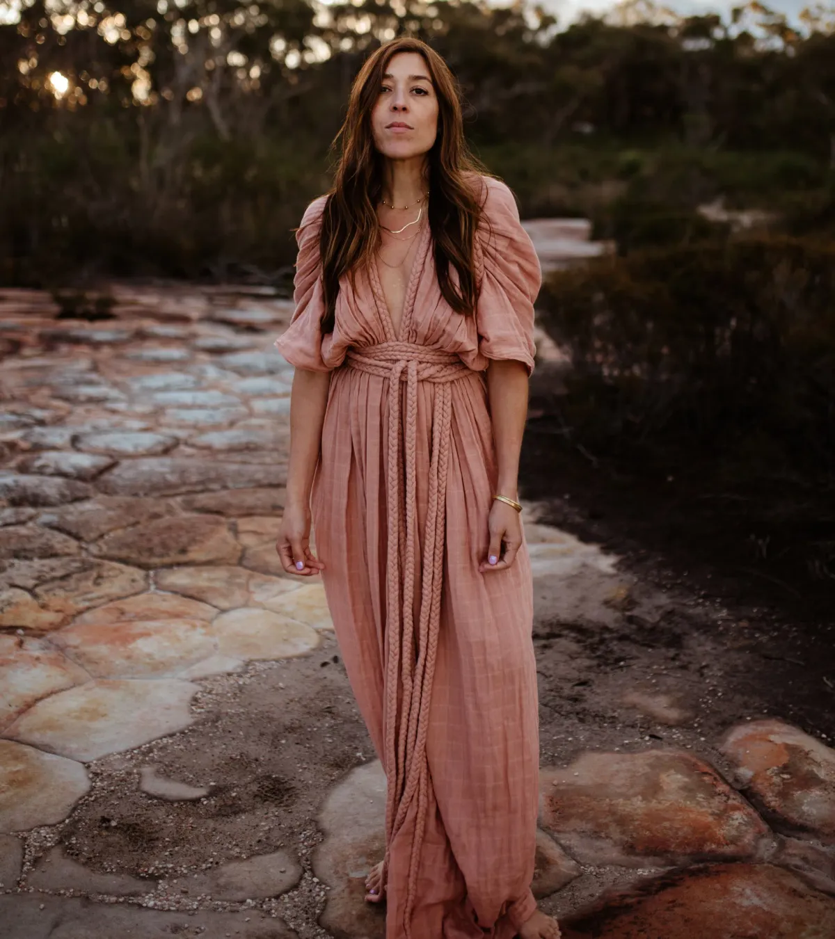 Chic Le Frique Ophelia Maxi Dress Salmon Pink One Size - Image 1