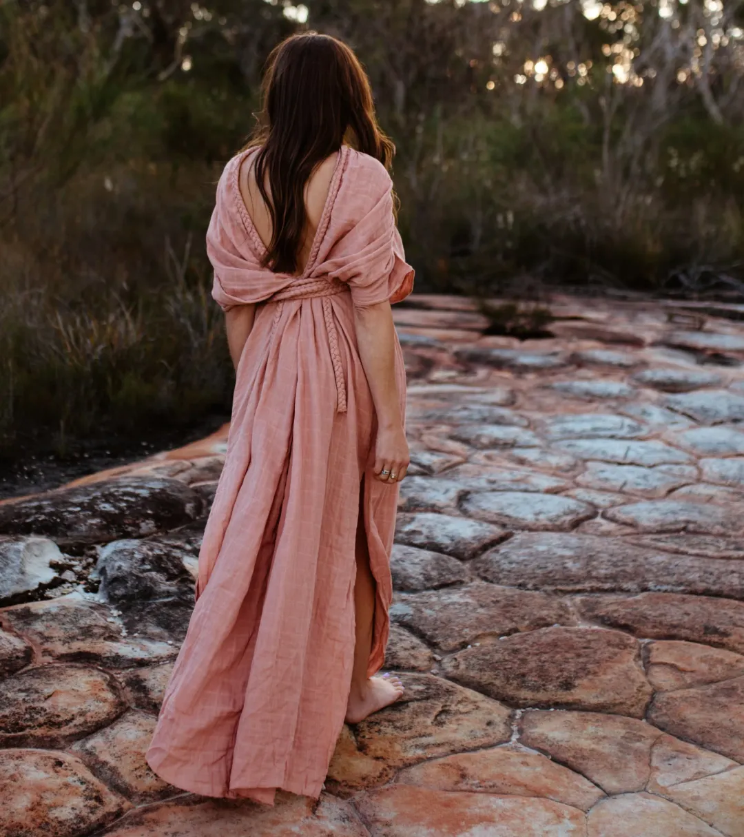 Chic Le Frique Ophelia Maxi Dress Salmon Pink One Size for rent on The Volte - main image