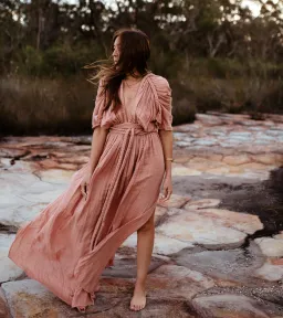Chic Le Frique Ophelia Maxi Dress Salmon Pink One Size for rent on The Volte - image 5