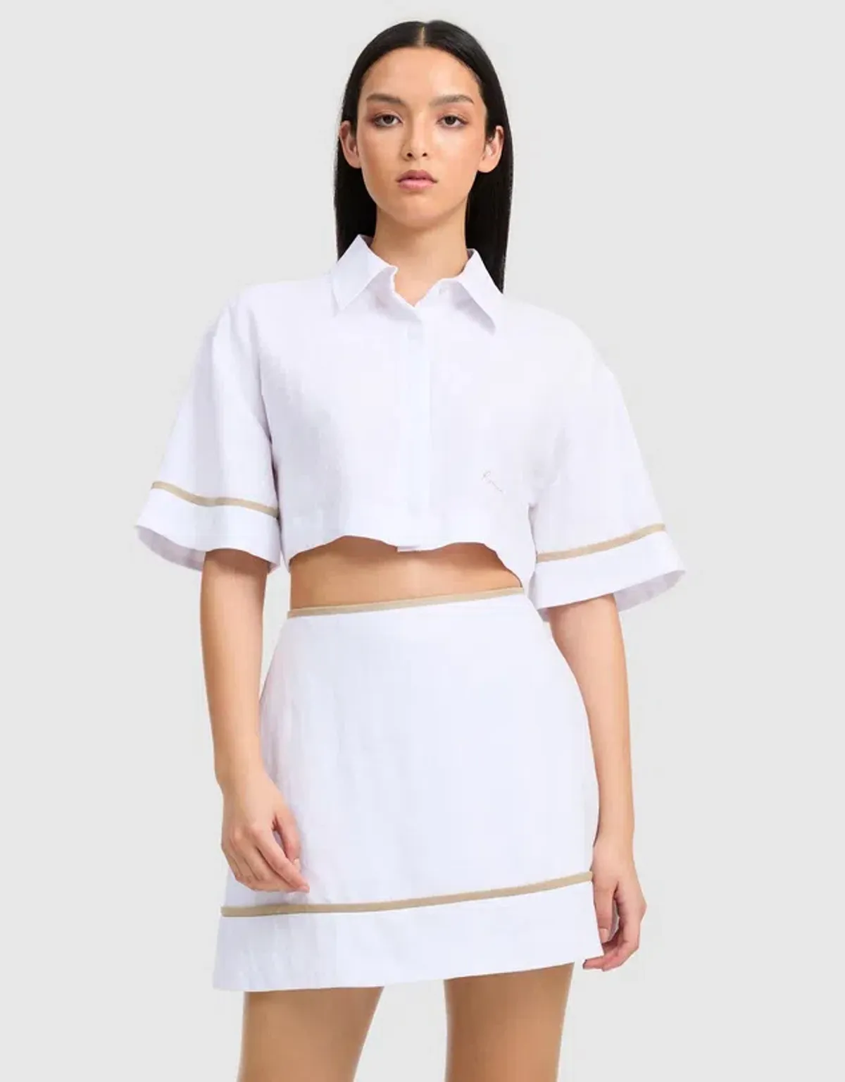 Roame Penury Crop and Horizon Mini Skirt Set White Size 6 - Image 1