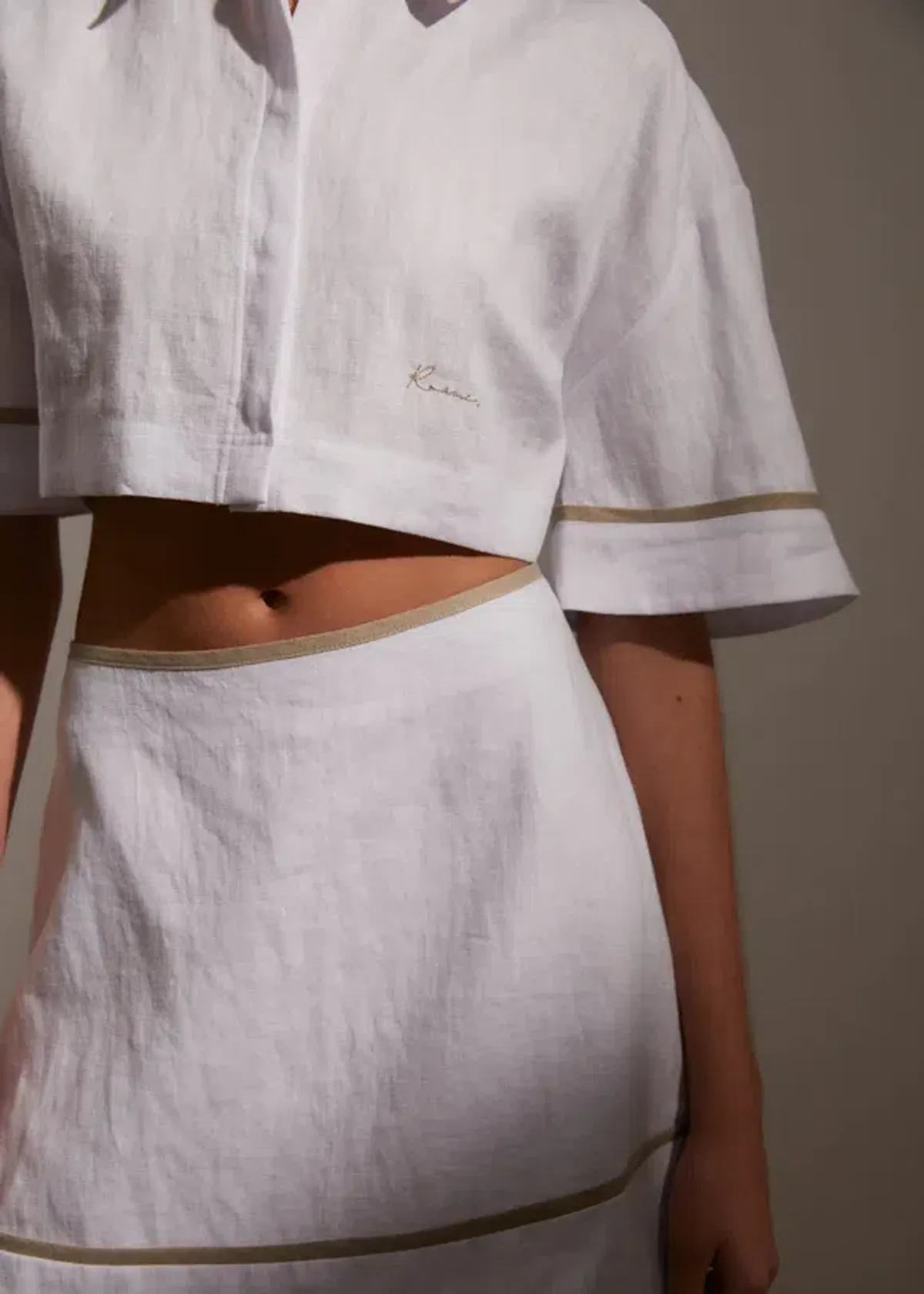Roame Penury Crop and Horizon Mini Skirt Set White Size 6 - Image 3