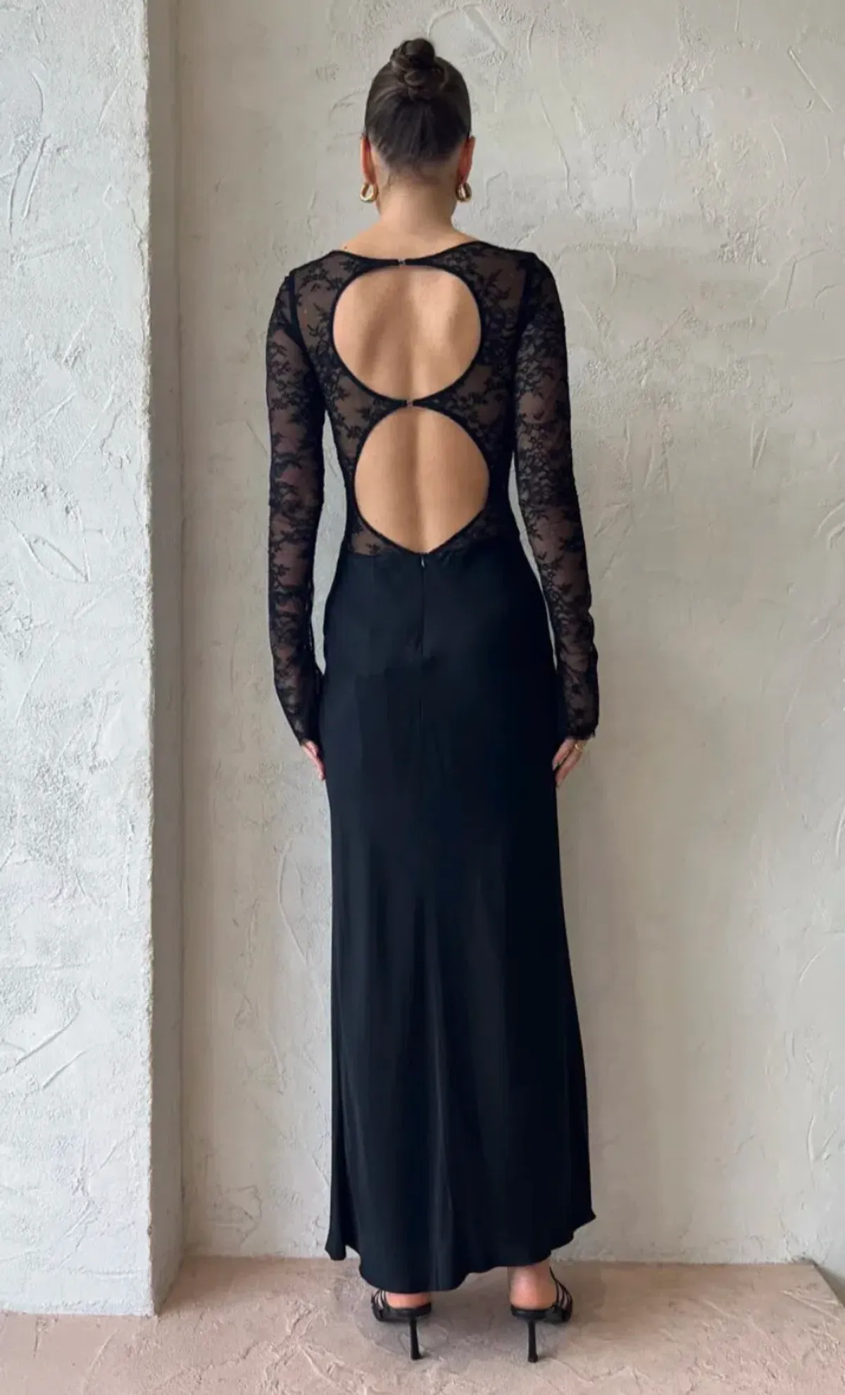 Bec & Bridge Nora Lace Long Sleeve Maxi Dress Black Size 10 - Image 3