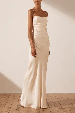 Shona Joy La Lune Lace Back Maxi Dress Cream Size 6 for rent on The Volte - image 2
