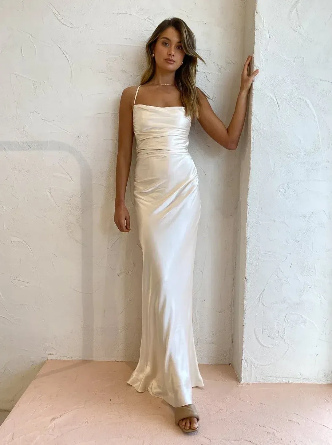 Shona Joy La Lune Lace Back Maxi Dress Cream Size 6 for rent on The Volte - main image