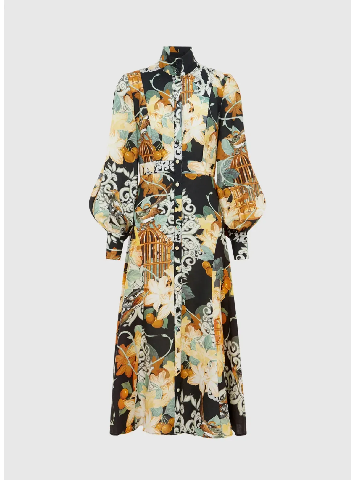 LEO LIN Nellie Midi Dress in Azalea Print In Twilight Size AU 12 - Image 1
