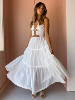 Bec & Bridge Aurora Maxi Dress in Ivory Size 8 for rent on The Volte - image 6