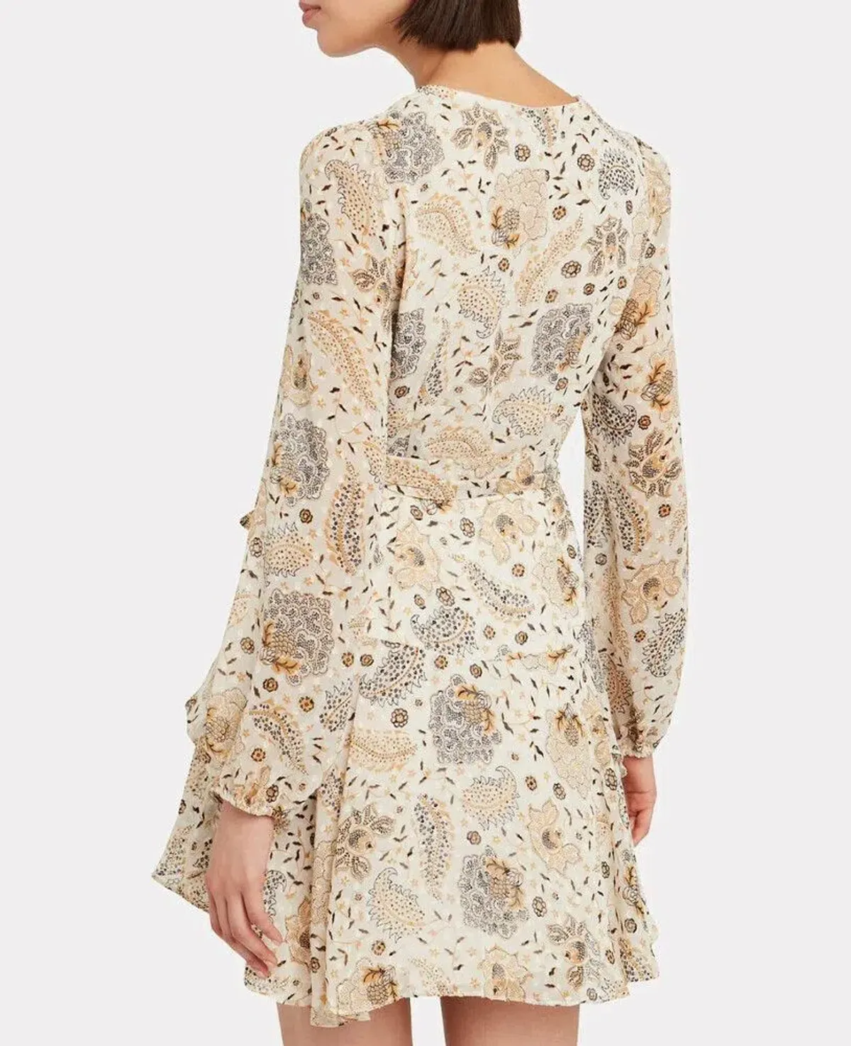 Shona Joy Miller Floral Crepe Mini Dress Ivory/Floral Size 12 - Image 3