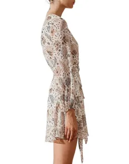 Shona Joy Miller Floral Crepe Mini Dress Ivory/Floral Size 12 for rent on The Volte - image 4