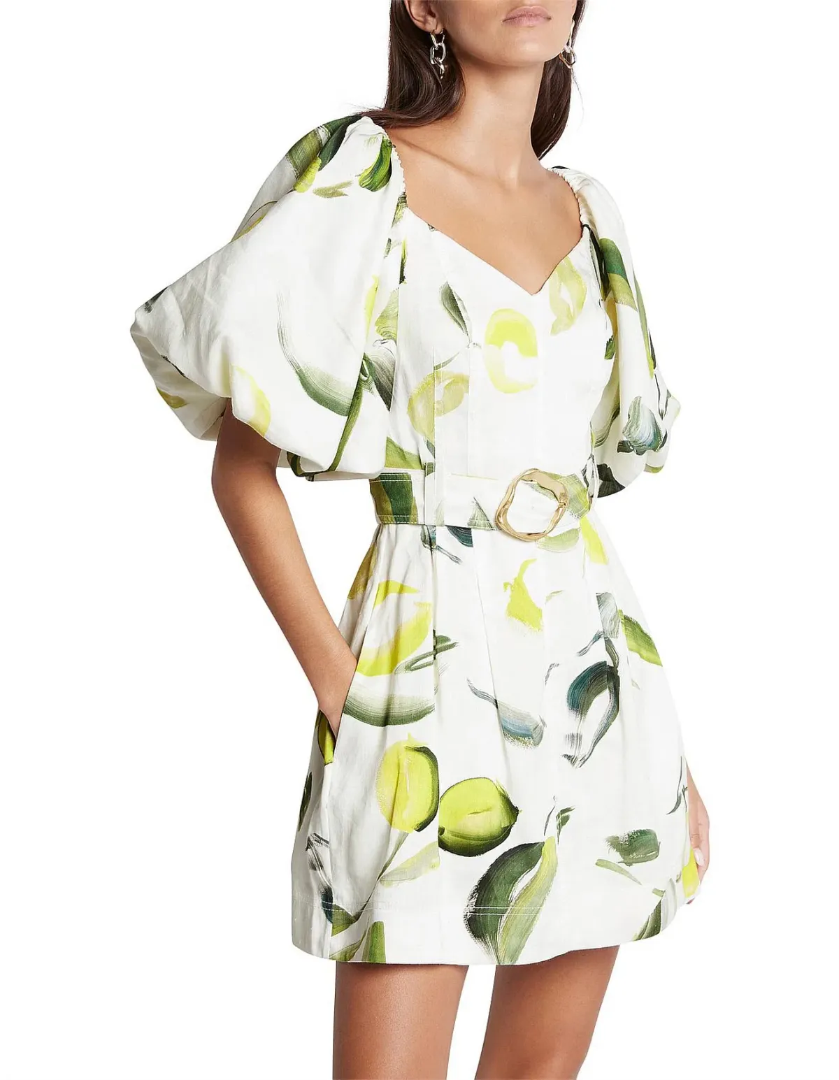 Aje Zest Mini Dress Tropical Lime Size 8 - Image 4