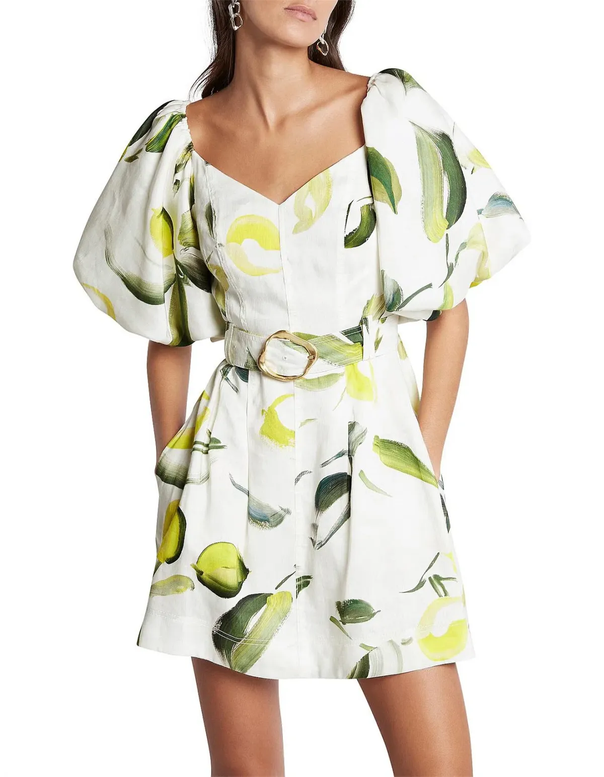 Aje Zest Mini Dress Tropical Lime Size 8 - Image 3