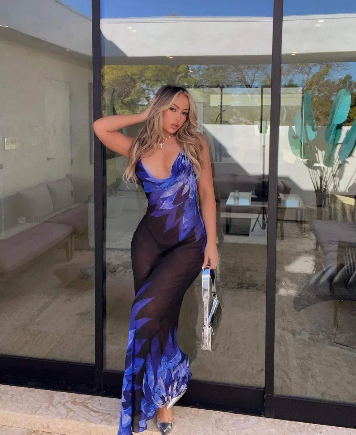 Rat & Boa Coralina Maxi Dress Blue Size M/Au 10 - Image 4